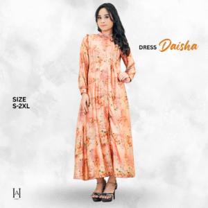 Dress Daisha Floral Elegance Balutan Bahan Silky Premium
