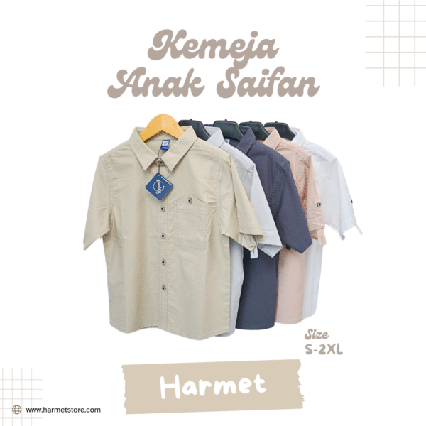 Kemeja Anak Saifan Fashion Bahan Katun Berkualitas - Gambar 2