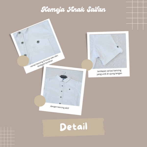 Kemeja Anak Saifan Fashion Bahan Katun Berkualitas - Gambar 6