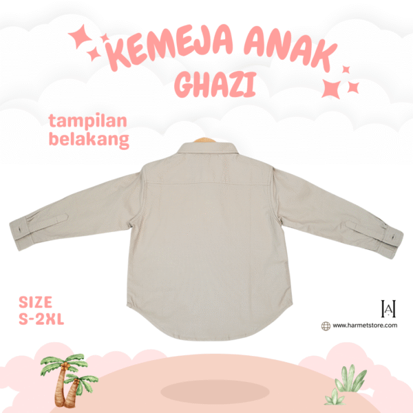 Kemeja Anak Ghazi dengan Variasi Bordiran Dino - Gambar 8