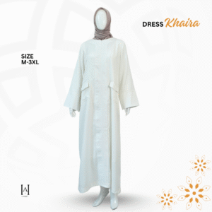 Dress Abaya Gamis Basic Umroh Khaira Crepe Premium Full Furing Katun Tidak Terawang