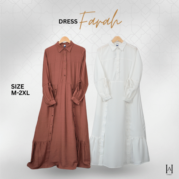 Dress Farah Mewah Cantik Dengan Bahan Moscrepe Premium - Gambar 3