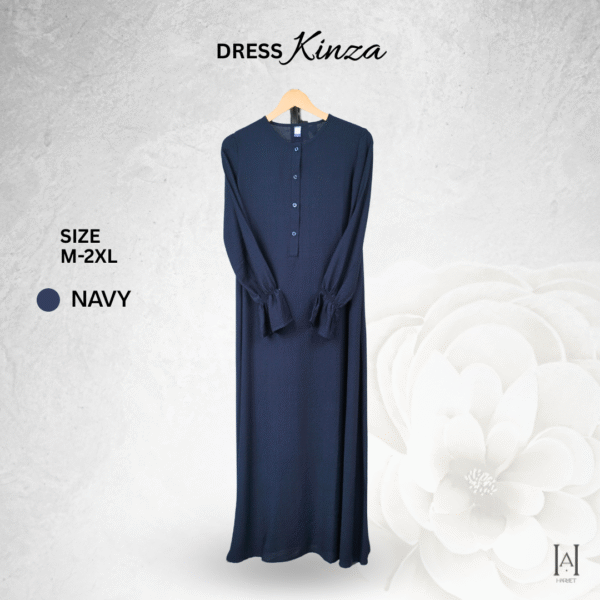 Dress Kinza Simple Elegan dengan Bahan Linen Premium - Gambar 5