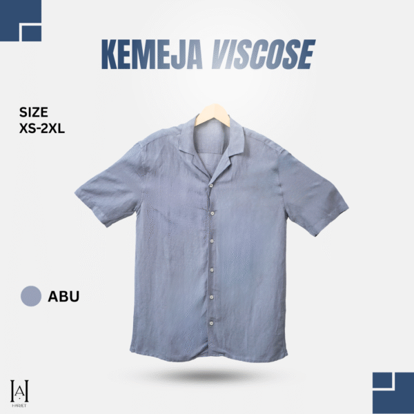 Kemeja Cowok Pendek Viscose Semi Linen Premium Casual Ekspor - Gambar 2