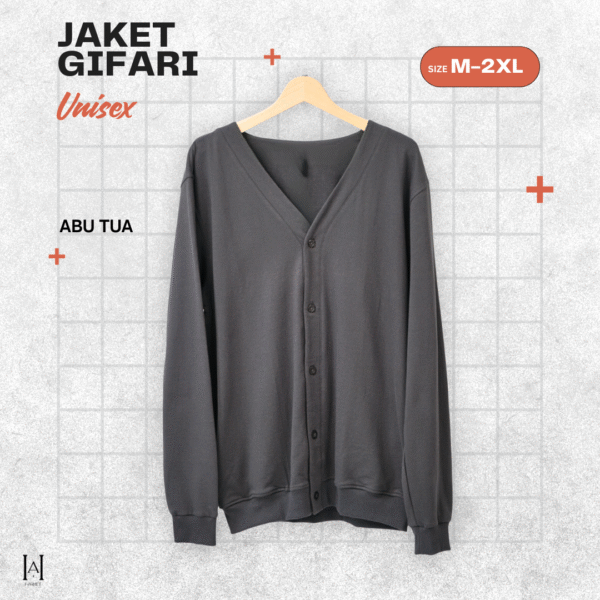 Cardigan Jaket Unisex Gifari Bahan Baby Tery Premium Tebal Lembut - Gambar 4