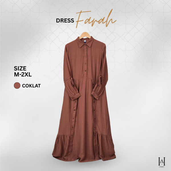 Dress Farah Mewah Cantik Dengan Bahan Moscrepe Premium - Gambar 5