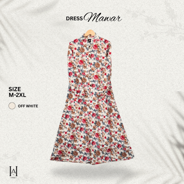 Dress Mawar Katun Rayon Adem Premium Lembut - Gambar 6