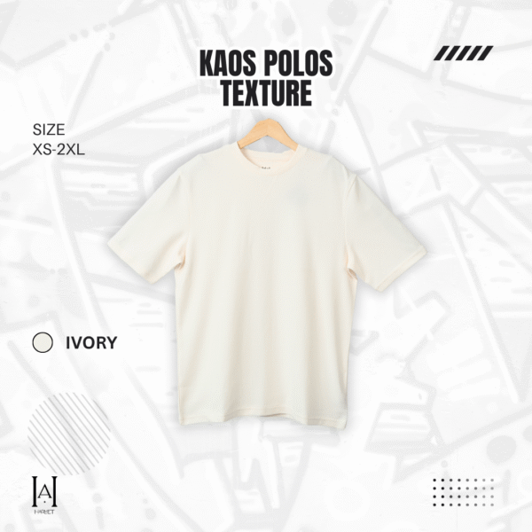 Kaos Tee Polos Texture O-Neck Export Non Kerah - Gambar 3