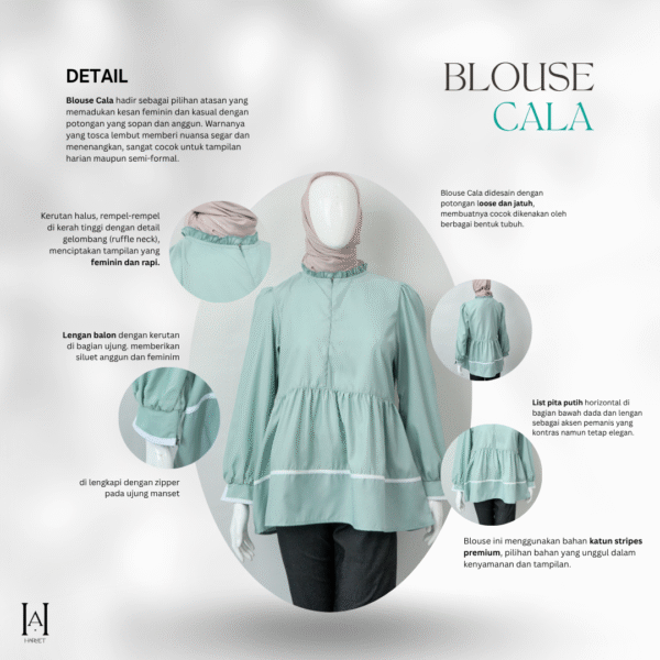 Blouse Ruffle Katun Premium Adem Lembut Cala - Gambar 3