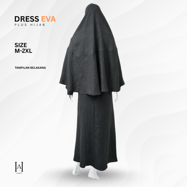 Dress Syar'i Katun Linen Texture Premium Eva Hijab Set Modestwear Lembut dan Anggun - Gambar 5