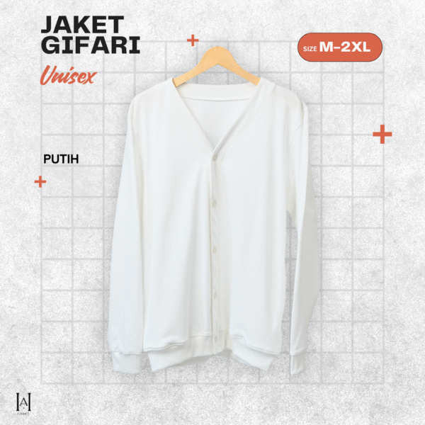 Cardigan Jaket Unisex Gifari Bahan Baby Tery Premium Tebal Lembut - Gambar 5