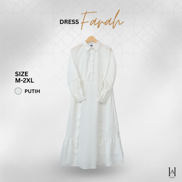 Dress Farah Mewah Cantik Dengan Bahan Moscrepe Premium - Gambar 4
