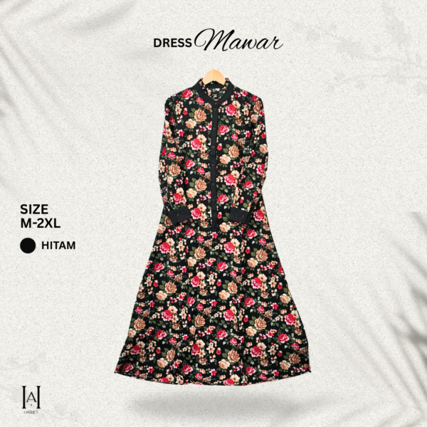 Dress Mawar Katun Rayon Adem Premium Lembut - Gambar 7