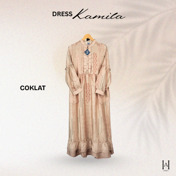 Dress Kamila Motif Mewah Cantik Bahan Silky premium - Gambar 6