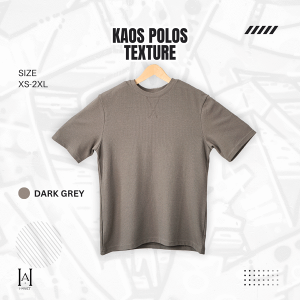 Kaos Tee Polos Texture O-Neck Export Non Kerah - Gambar 4