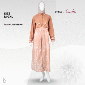 Azalia Gamis Dress Premium Mewah Bahan MosCrepe Tidak Panas Motif Etnik Semi Batik Flowly & Adem