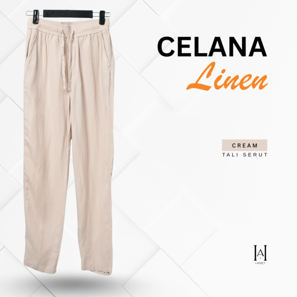 Celana Linen Casual premium Unisex Export Soft Comfy - Gambar 2