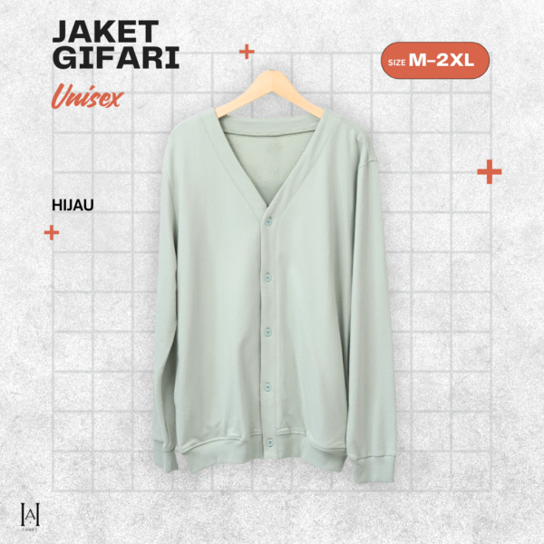 Cardigan Jaket Unisex Gifari Bahan Baby Tery Premium Tebal Lembut - Gambar 6