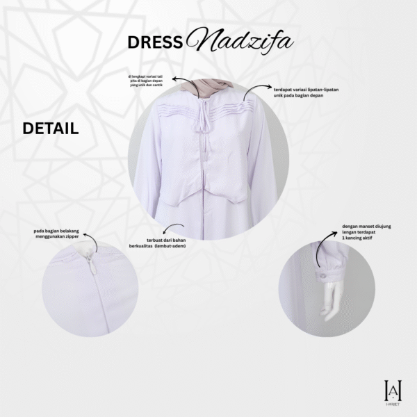 Dress Nadzifa Elegan Cantik dengan Bahan Berkualitas - Gambar 4