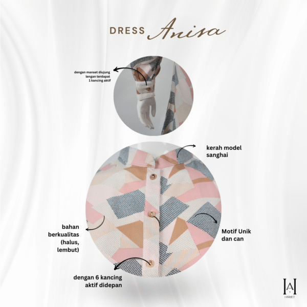 Dress Anisa Motif Unik Cantik dengan bahan berkualitas - Gambar 6