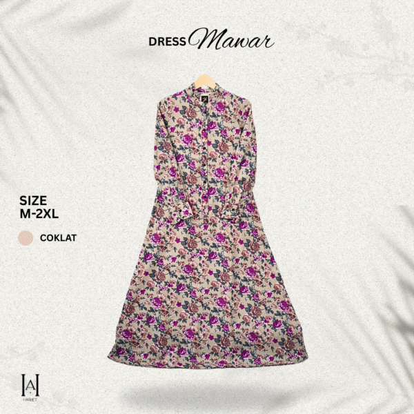 Dress Mawar Katun Rayon Adem Premium Lembut - Gambar 8