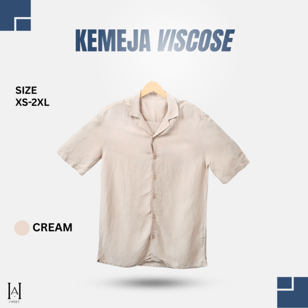 Kemeja Cowok Pendek Viscose Semi Linen Premium Casual Ekspor - Gambar 5