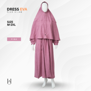 Dress Syar'i Katun Linen Texture Premium Eva Hijab Set Modestwear Lembut dan Anggun