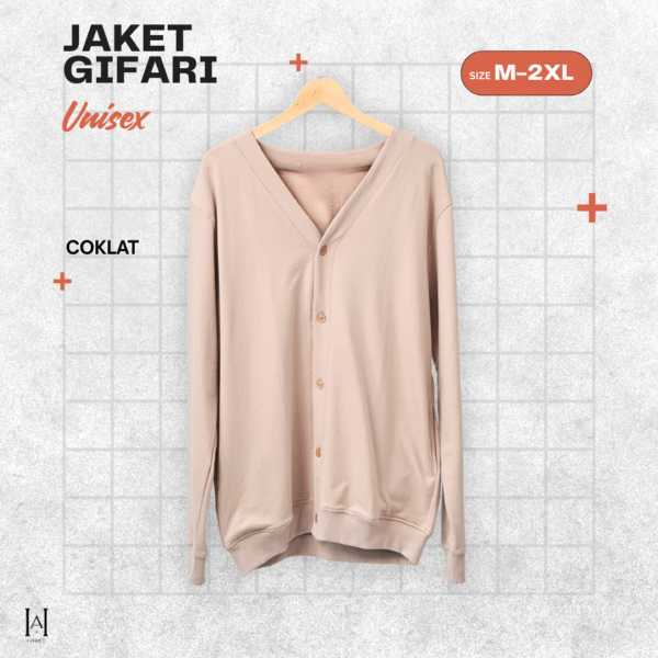 Cardigan Jaket Unisex Gifari Bahan Baby Tery Premium Tebal Lembut - Gambar 7