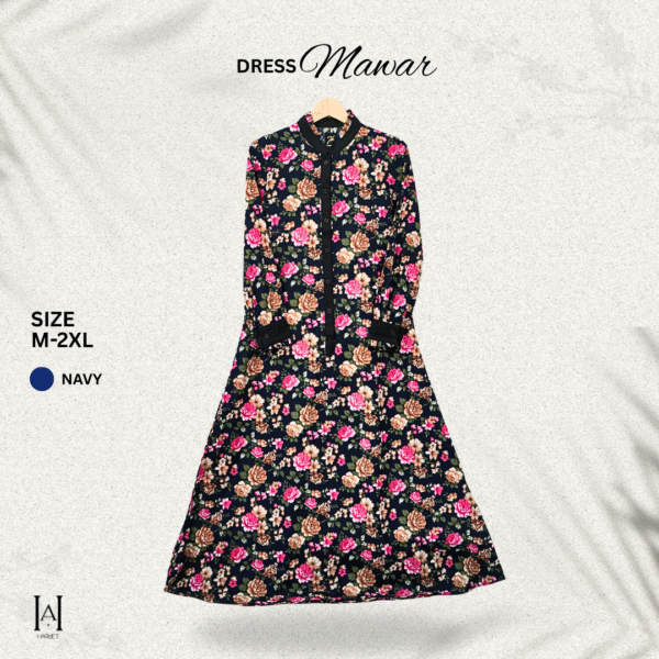 Dress Mawar Katun Rayon Adem Premium Lembut - Gambar 5