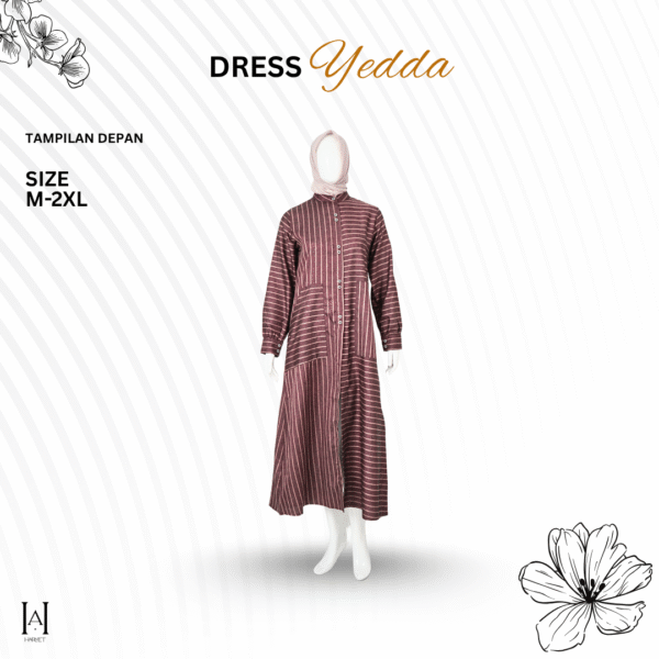 Dress Yedda Katun Lembut Casual Tidak Panas