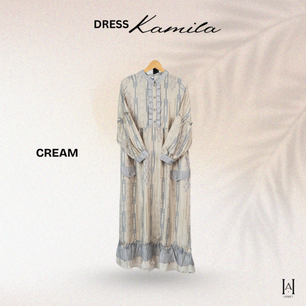 Dress Kamila Motif Mewah Cantik Bahan Silky premium - Gambar 8