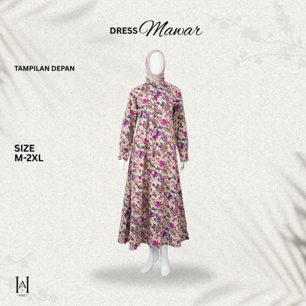Dress Mawar Katun Rayon Adem Premium Lembut