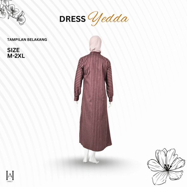 Dress Yedda Katun Lembut Casual Tidak Panas - Gambar 2
