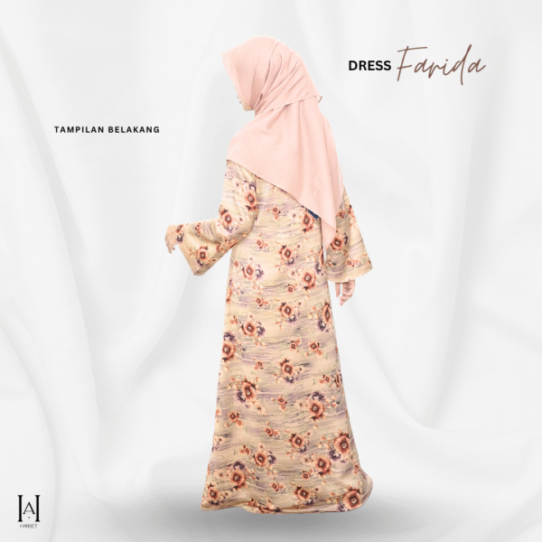 Dress Farida Gamis Model Abaya Basic Silky Premium Lembut - Gambar 3