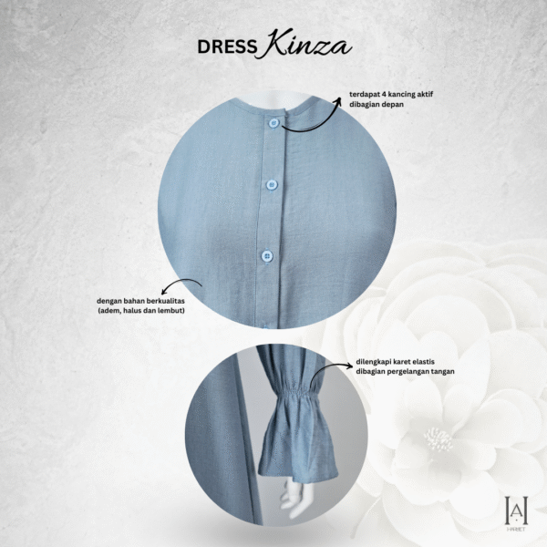 Dress Kinza Simple Elegan dengan Bahan Linen Premium - Gambar 8