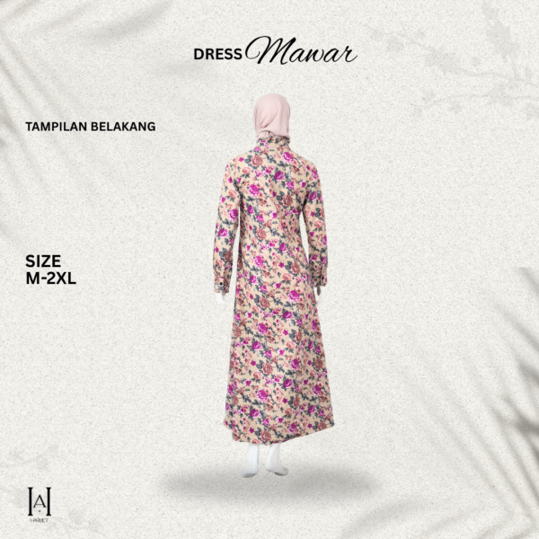 Dress Mawar Katun Rayon Adem Premium Lembut - Gambar 2