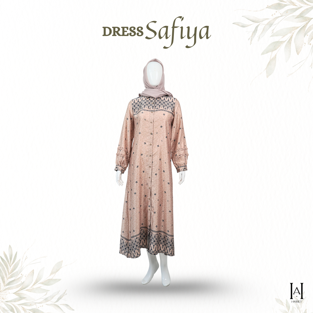 Dress Safiya Motif Mewah Cantik Bahan Silky premium