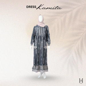 Dress Kamila Motif Mewah Cantik Bahan Silky premium