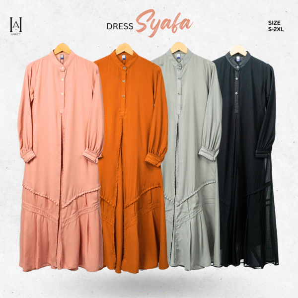 Gamis Dress Syafa Muslim Butik Premium Wolfish Premium - Gambar 3