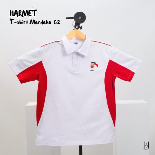 KAOS MERAH PUTIH AGUSTUSAN PREMIUM HARMET MERDEKA 02 LENGAN PENDEK LIMITED EDITION Katun Lembut - Gambar 2