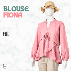 Blouse Wanita Model Unik Bahan Moscrepe Premium Tangan Balon Fiona