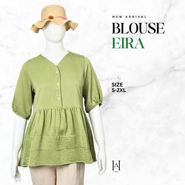 Blouse Eira Atasan Wanita Lengan Pendek Balon Soft Dailywear