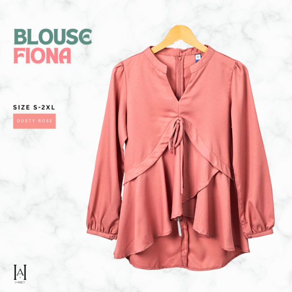 Blouse Wanita Model Unik Bahan Moscrepe Premium Tangan Balon Fiona - Gambar 6