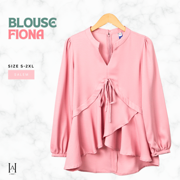 Blouse Wanita Model Unik Bahan Moscrepe Premium Tangan Balon Fiona - Gambar 4