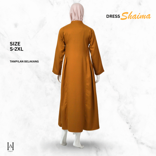 Gamis Dress Slim Shaima Muslimah Bahan Shakila Katun Premium Adem Lembut Bordir Bunga - Gambar 2