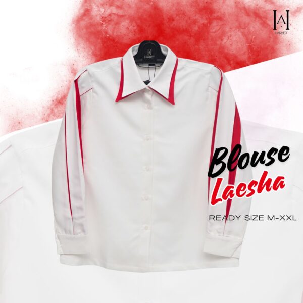 Blouse Merah Putih Agustusan Atasan Wanita Premium HARMET MERDEKA Laesha Lengan Panjang