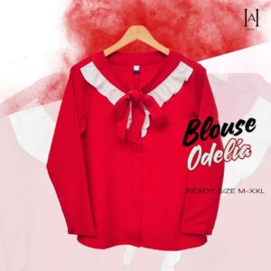 Blouse Merah Putih Agustusan Atasan Wanita Premium HARMET MERDEKA Odelia Lengan Panjang