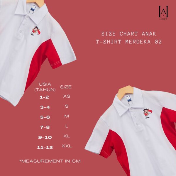 KAOS MERAH PUTIH AGUSTUSAN PREMIUM HARMET MERDEKA 02 ANAK LENGAN PENDEK LIMITED EDITION - Gambar 2
