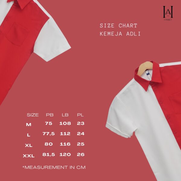 Kemeja Adli Merah Putih Limited Edition Fit Formal - Gambar 2