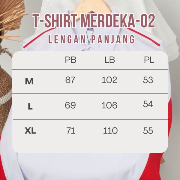 KAOS MERAH PUTIH AGUSTUSAN PREMIUM HARMET MERDEKA 02 LENGAN PANJANG LIMITED EDITION - Gambar 3